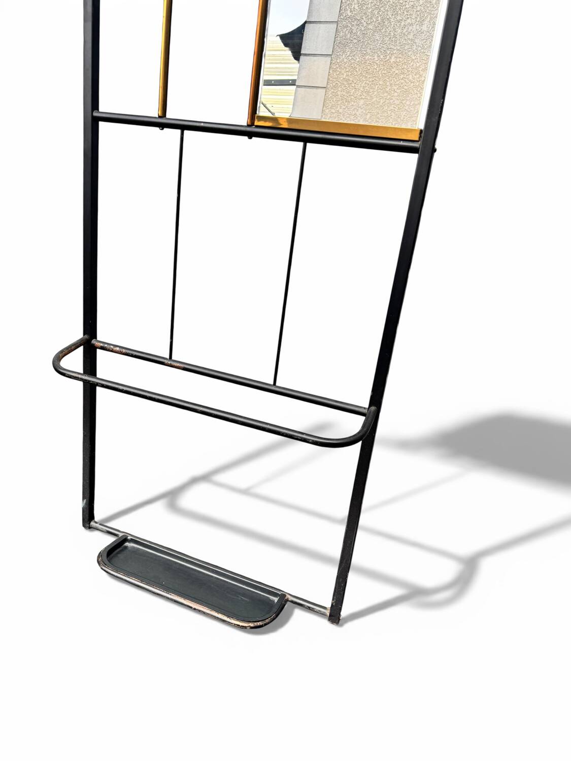 1960s modernist wardrobe. Gold lacquered metal.