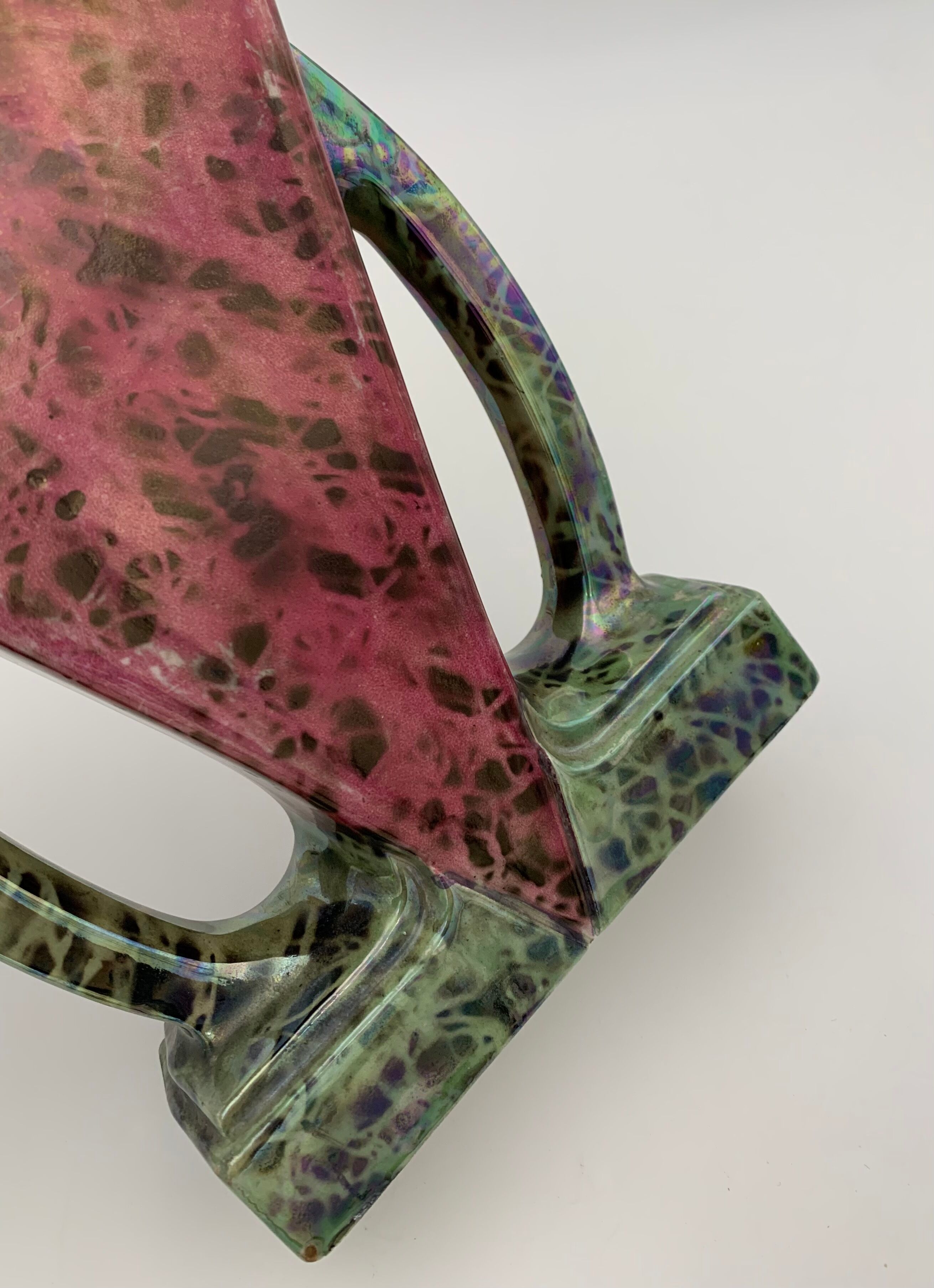 MAJOLIQUE WASMUËL - Art Deco vase in faience signed numbered - 1930s