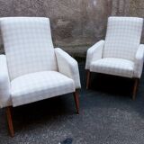 Pair of chairs 60s feet restored compass