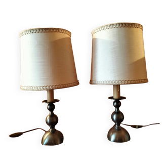 Pair of tin lamps