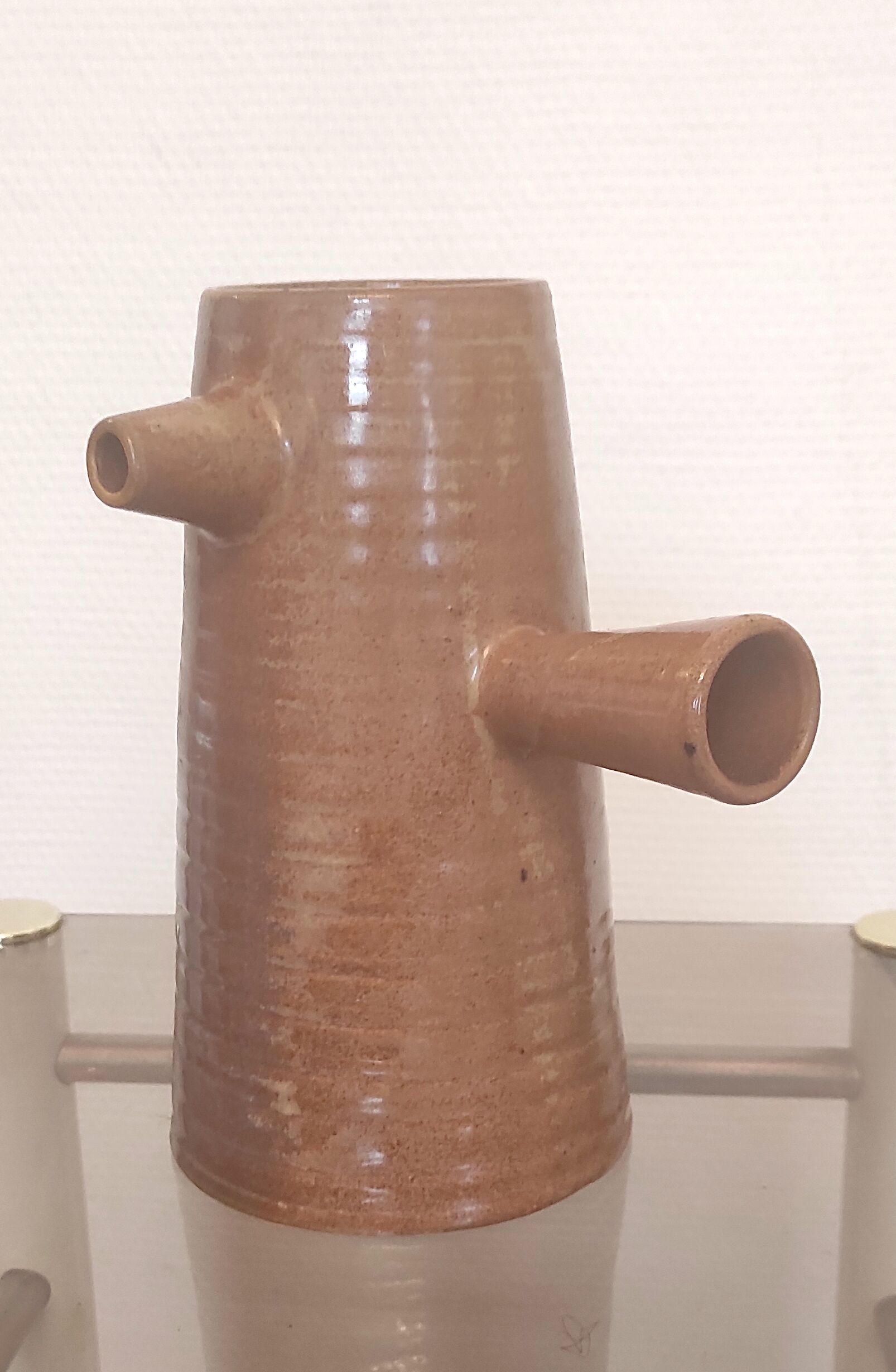 Pitcher in sandstone ringed by Arts Ceram - 70s