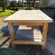 Solid raw oak table/island type "butcher's block" 180x105