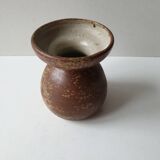 Pyrite stoneware ceramic vase, diabolo shape, signed Monogram Phi