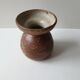 Pyrite stoneware ceramic vase, diabolo shape, signed Monogram Phi