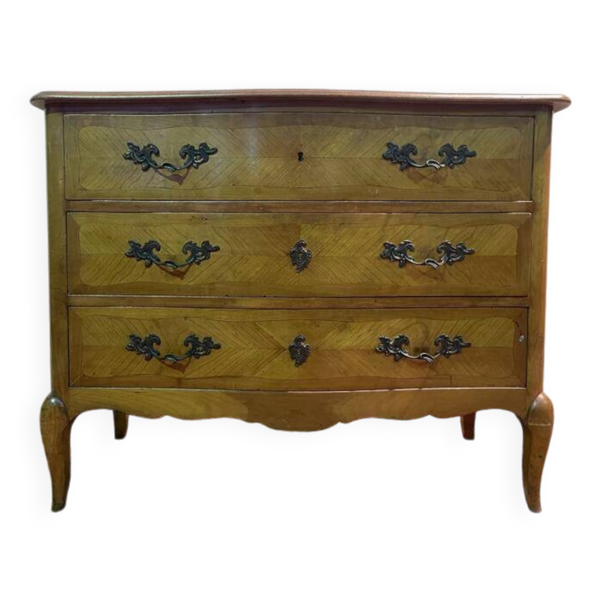 Louis XV-Transition style chest of drawers in cherry wood