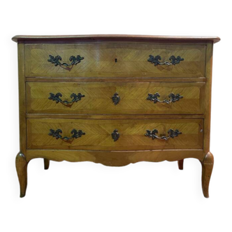 Louis XV-Transition style chest of drawers in cherry wood