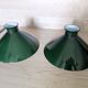 Lot 2 abat jour verre opaline vert