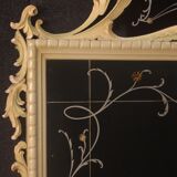 Italian lacquered mirror with floral decorations from 20th century