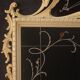 Miroir laqué italien avec des décorations florales du 20ème siècle