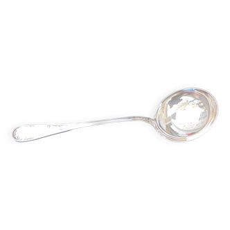 Silver metal soup ladle