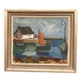 Original Swedish Oil on Canvas – 'Marina' by Gösta Ekdahl – Signed – Dated 1963 – Framed