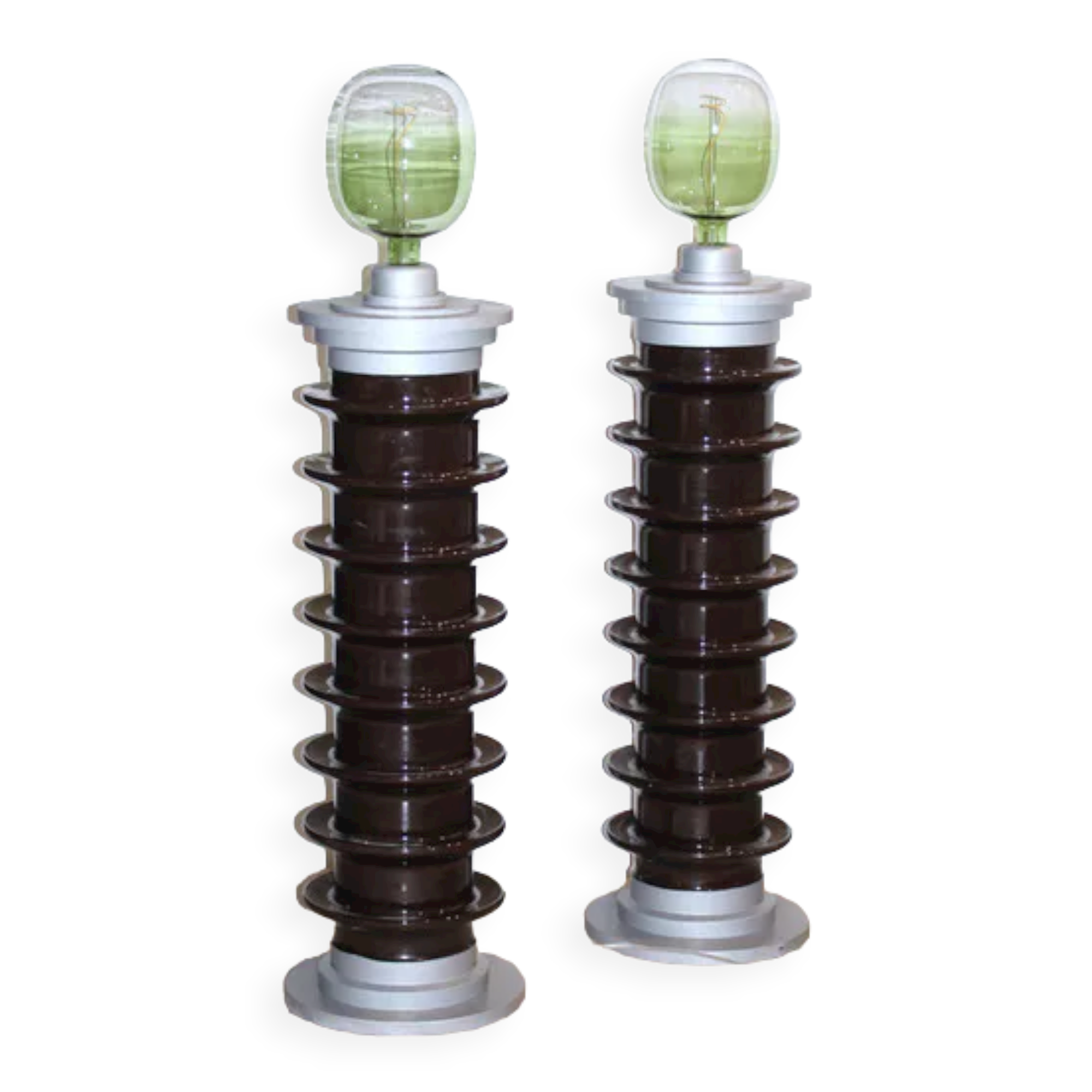 Set of two vintage industrial design lamps