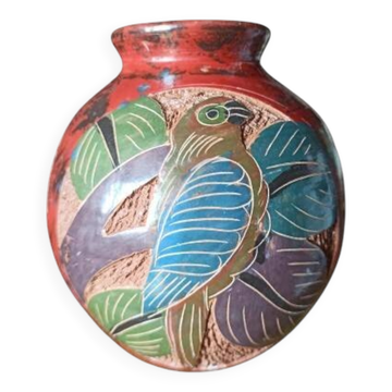 Vase Signé Iván Sánchez | Décor tropical – Fait main