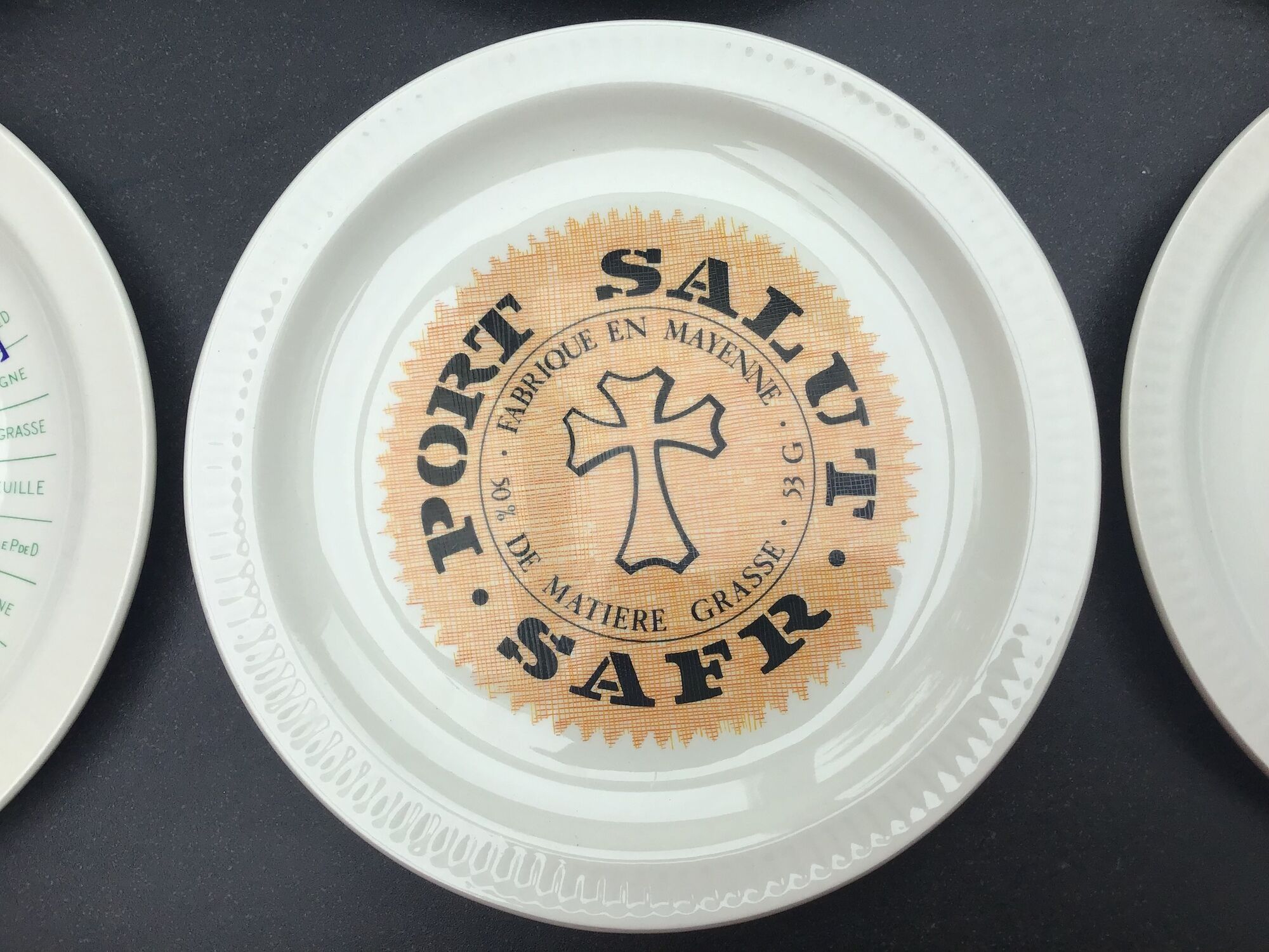 St Amand earthenware cheese plates, Fromages de France series