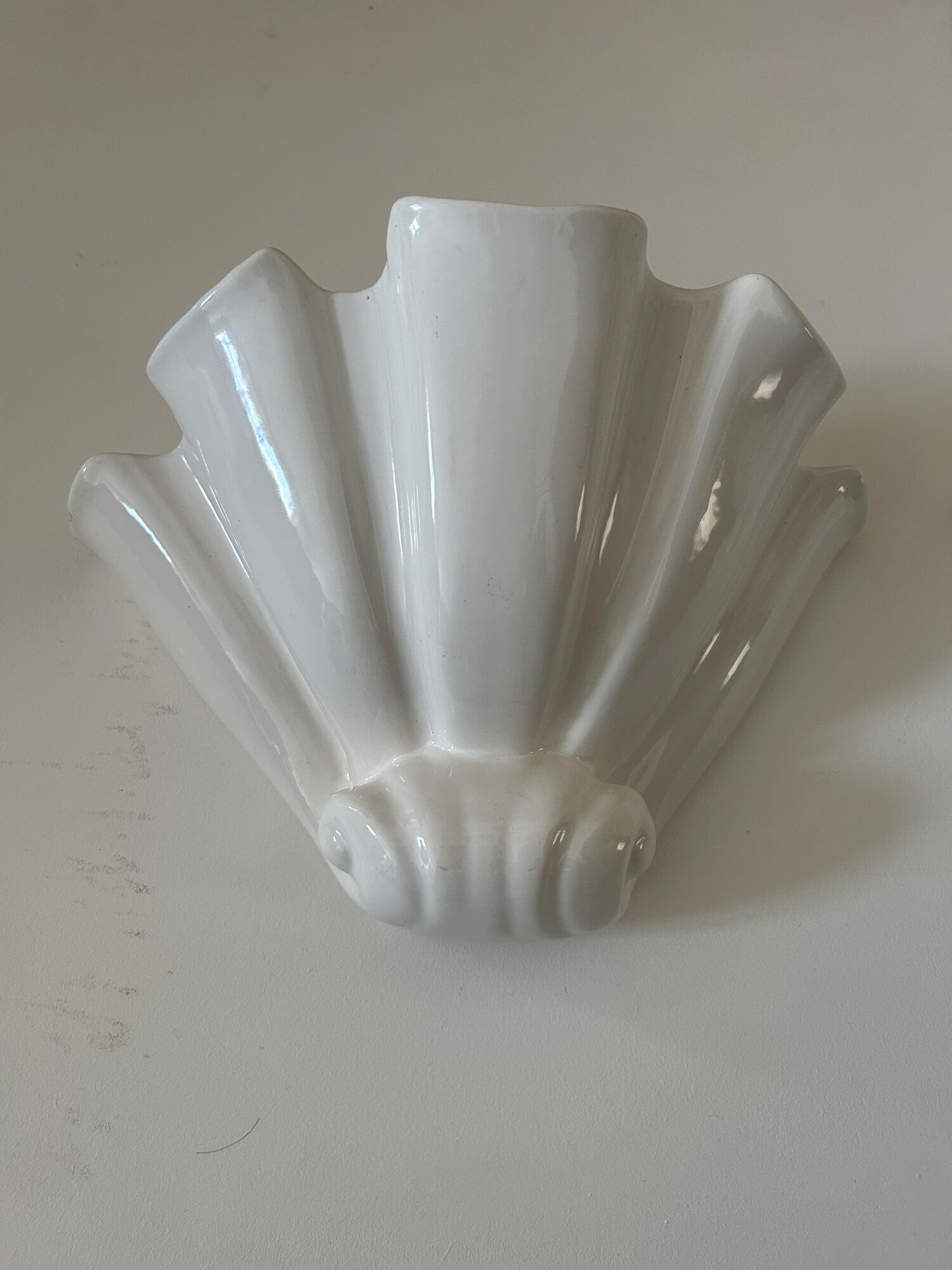 Pair of porcelain wall lamps France 1970