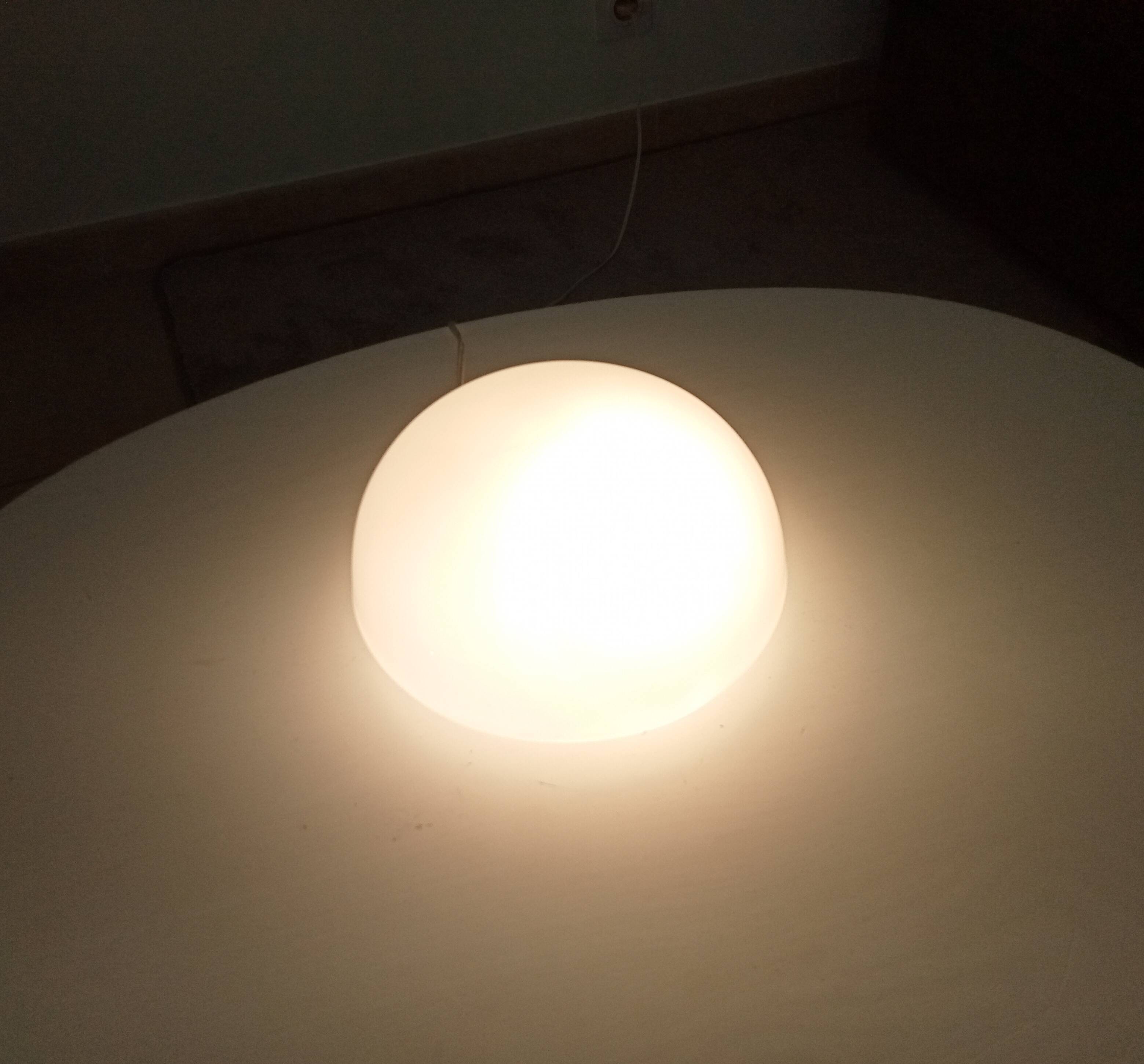 Vintage 60s ceiling light in milky white opaline