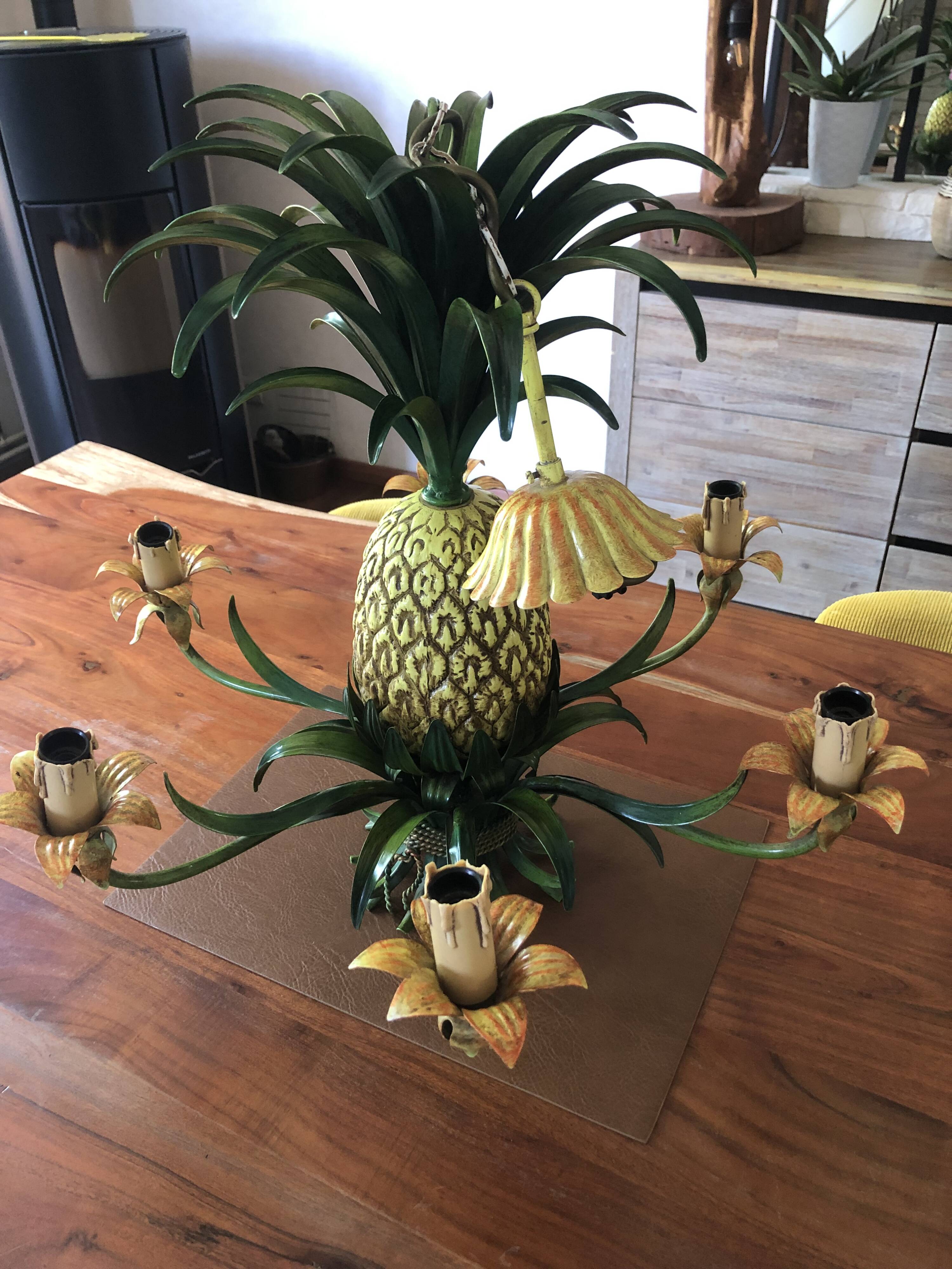 Vintage 1950s pineapple chandelier by Maison Charles.