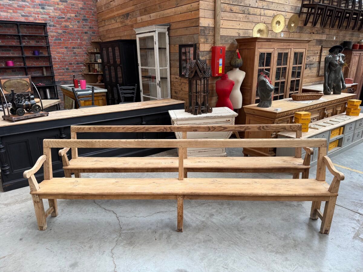 Pair of benches with backs from the early 20th century.