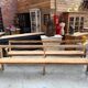 Pair of benches with backs from the early 20th century.