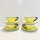 4 pastel yellow cups moulin des loups 50s