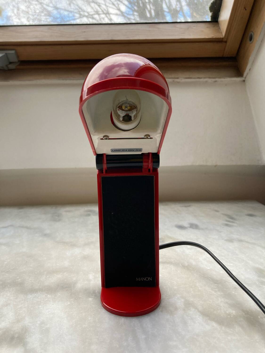 Tronconi red folding desk lamp vintage 70s