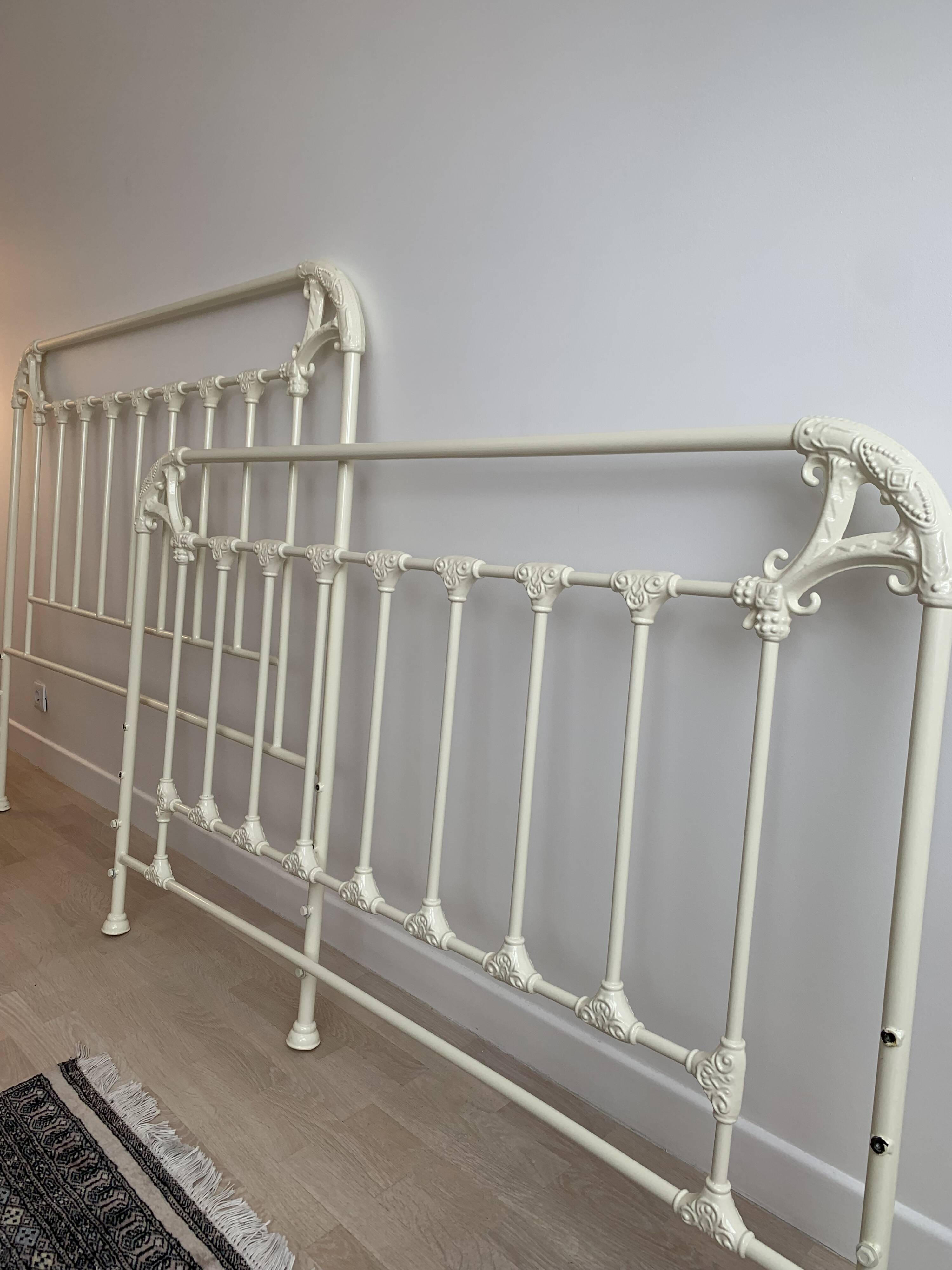 Bed 160 white wrought iron Irish handcrafted Celtic motifs