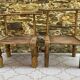 Ancient Baoulé African chairs in carved wood, Wabi-Sabi.