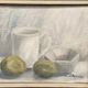Original Swedish Oil on Canvas – “Jug, Bowl and Fruits” by Main Klarmo‑Kärred – Signed – 1961 – Vintage & Framed – 49×40.5 cm (19.3"×15.9")