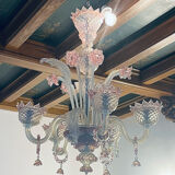 Pink Murano chandelier