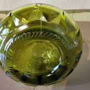 Carafe vintage en verre vert olive