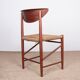 6 Danish chairs in teak and sea rush, model 316 by Peter Hvidt 1960.