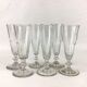 Suite de 6 flûtes à champagne en verre ancien