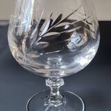 Set of 6 Cognac Glasses. Fleury/Arques Crystal Model. Wheat Ears Design