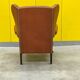 Fauteuil Chesterfield en cuir marron clair vintage