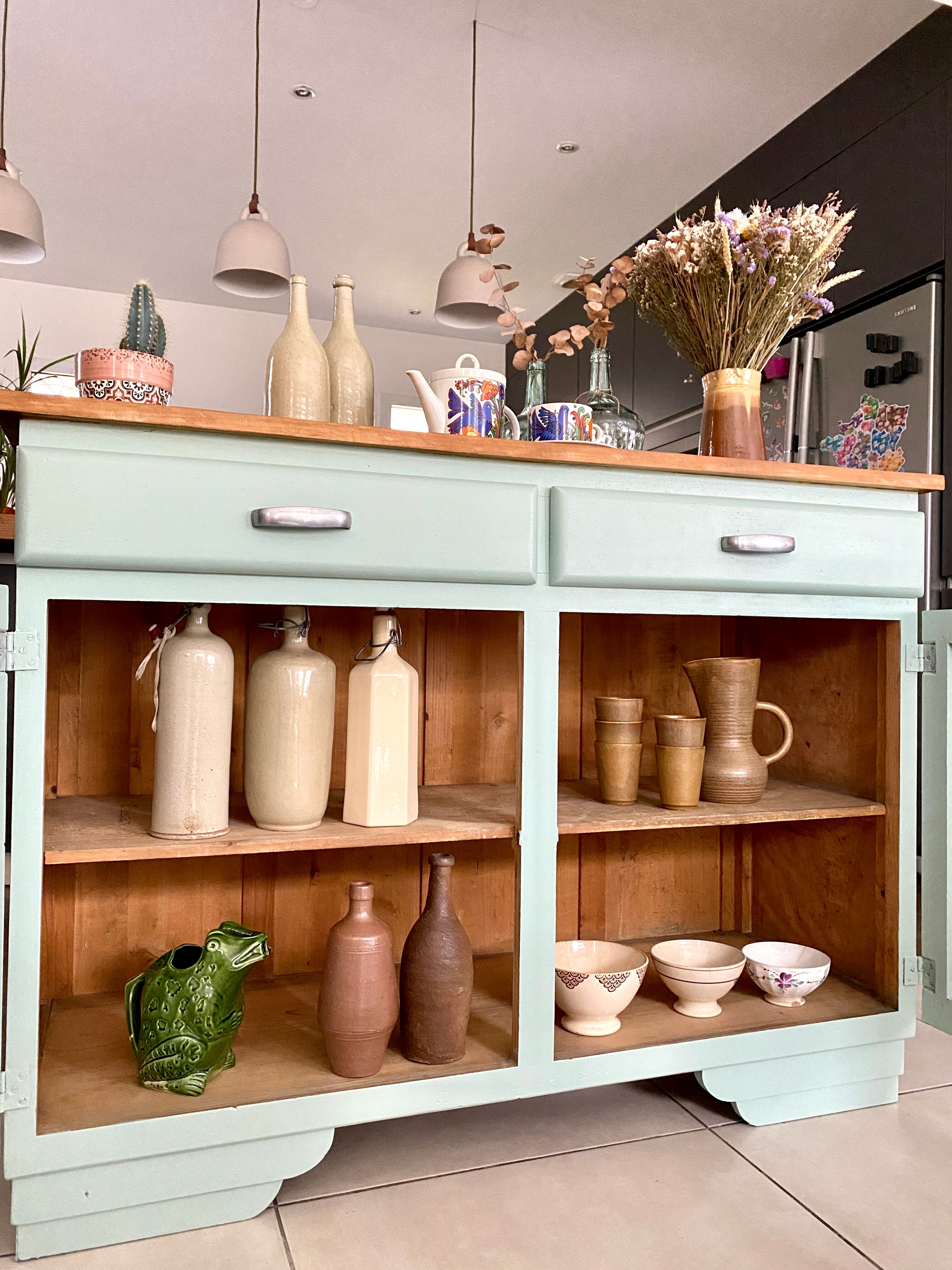 Vintage mint green buffet