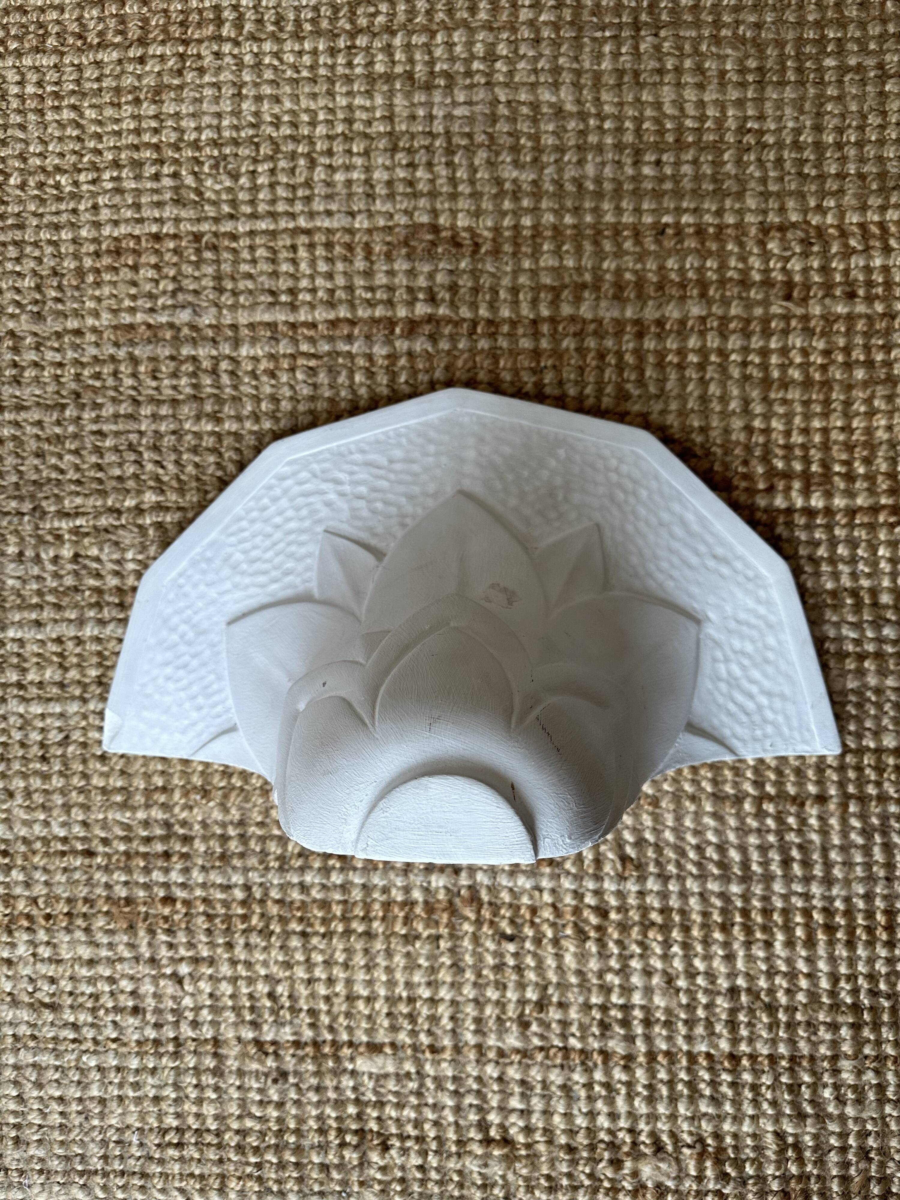 Pair of plaster wall sconces, palmette decoration, 20th century