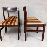 4 vintage chairs in wood and fabric 70s