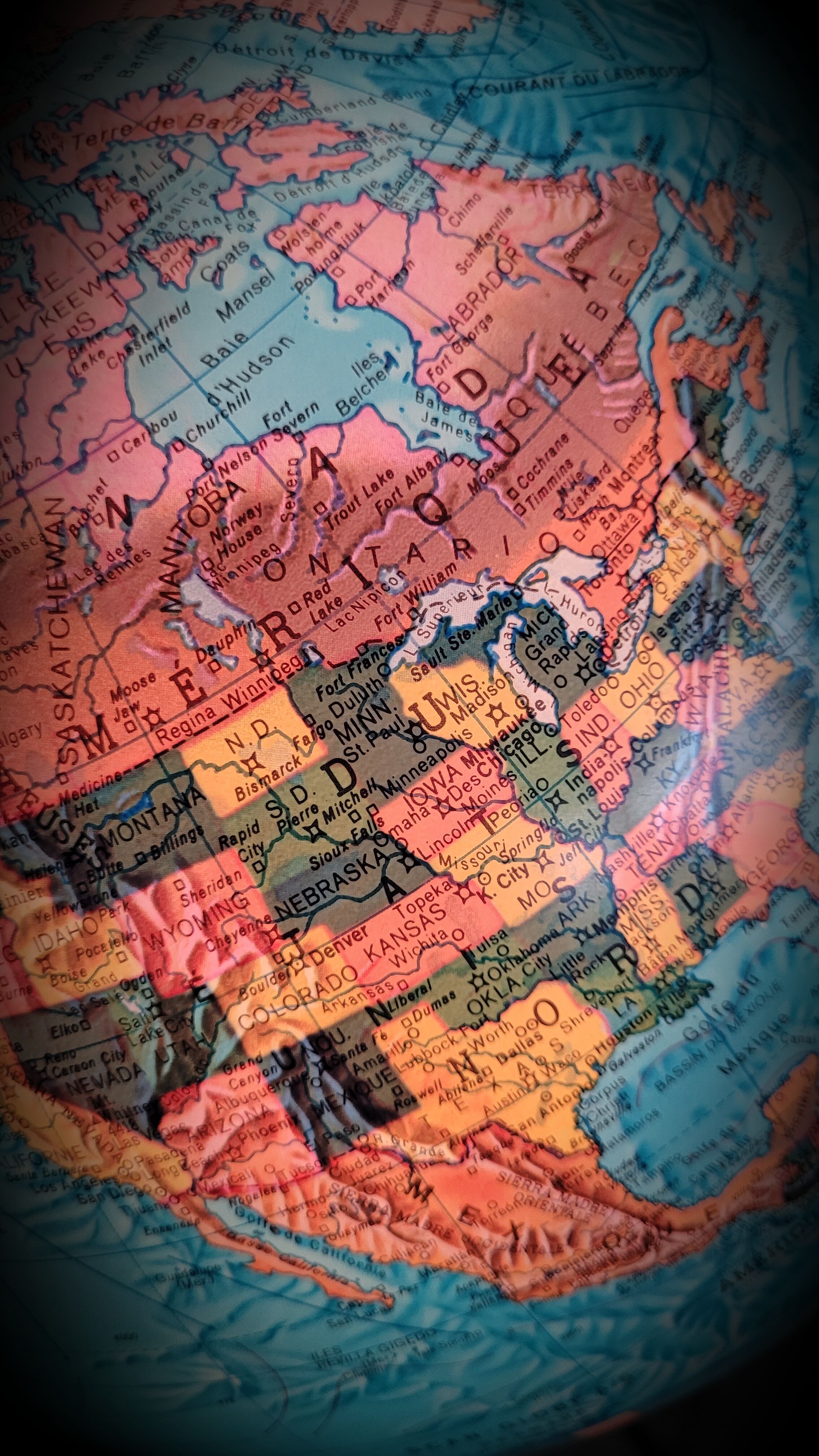 World map terrestrial 1983