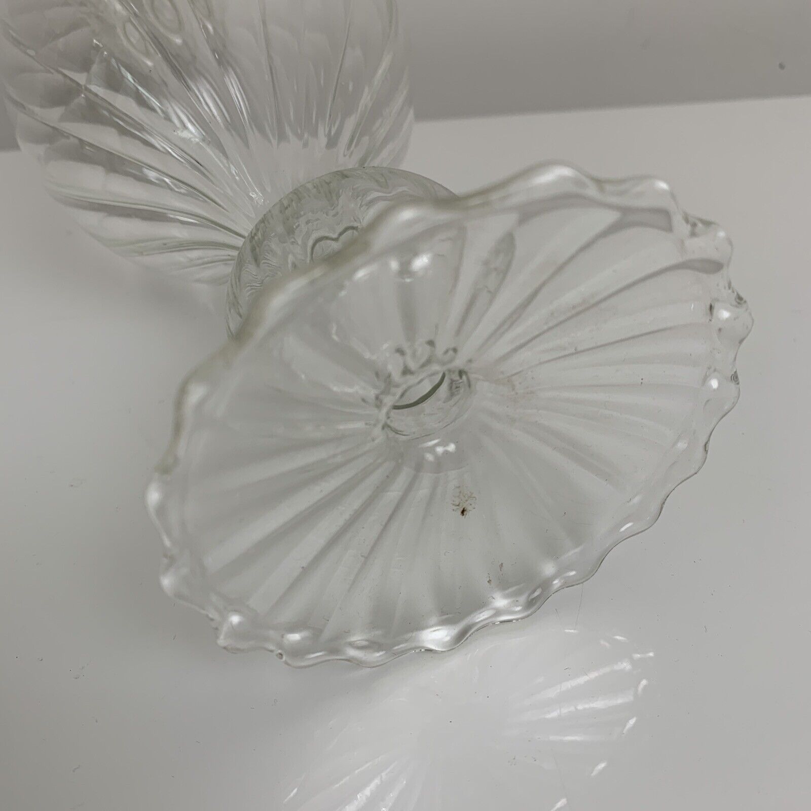Bougeoir venitien en verre soufflé tourné tourbillon twist