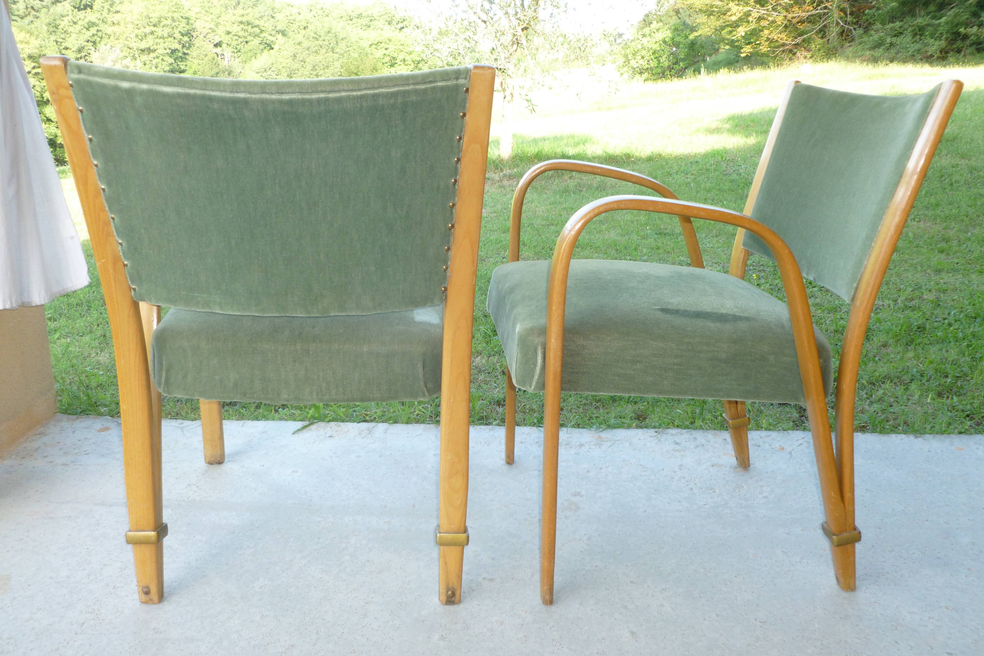 Pair of Steiner 50's armchairs