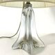 vintage crystal lamp base from the 1960s with a white ribbon shade