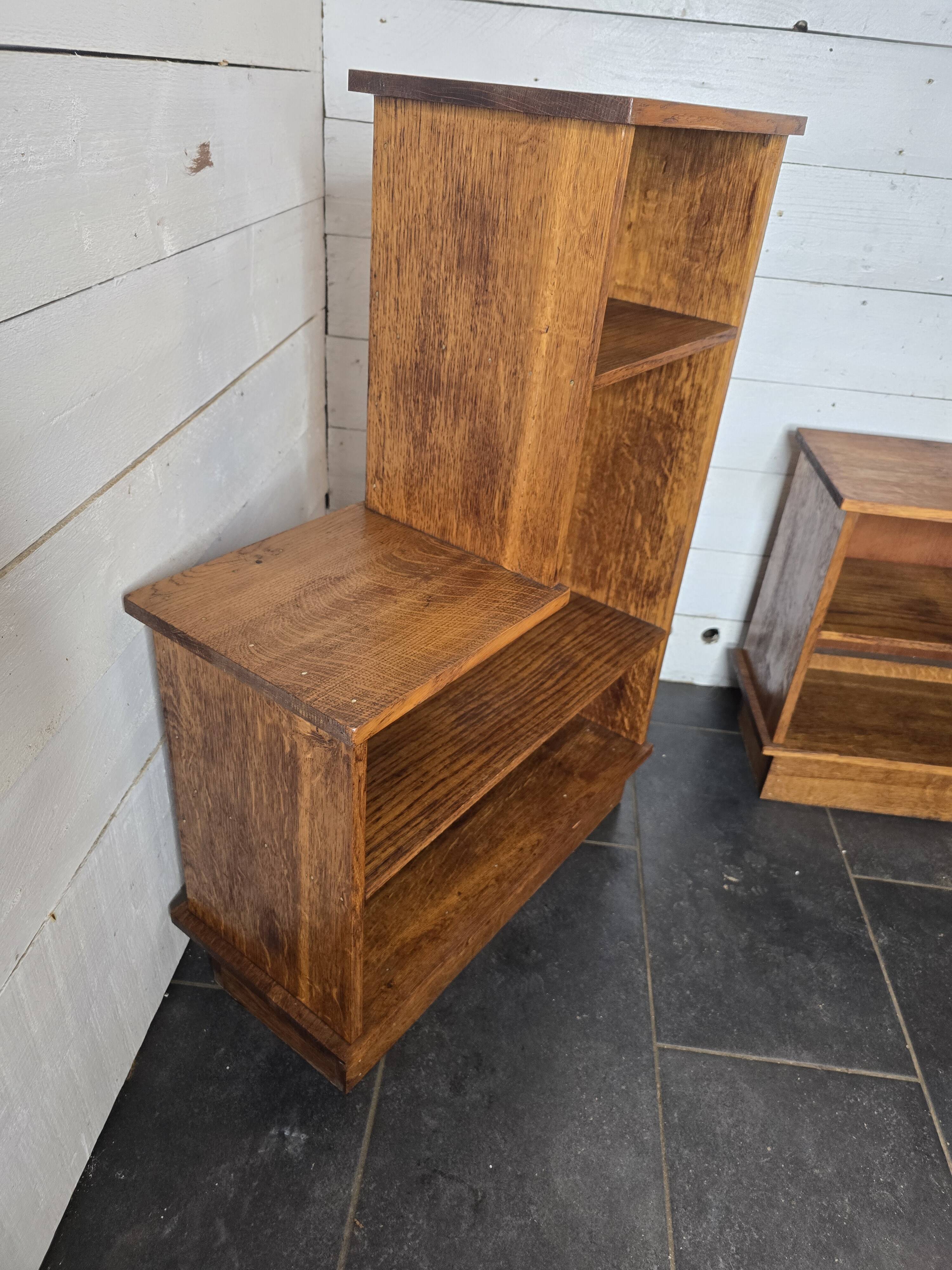 Pair of 1960s solid oak bookcases