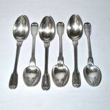 Set of 6 CHRISTOFLE Chinon coffee spoons, 14cm filet model