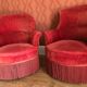 Paire de fauteuils crapaud velours
