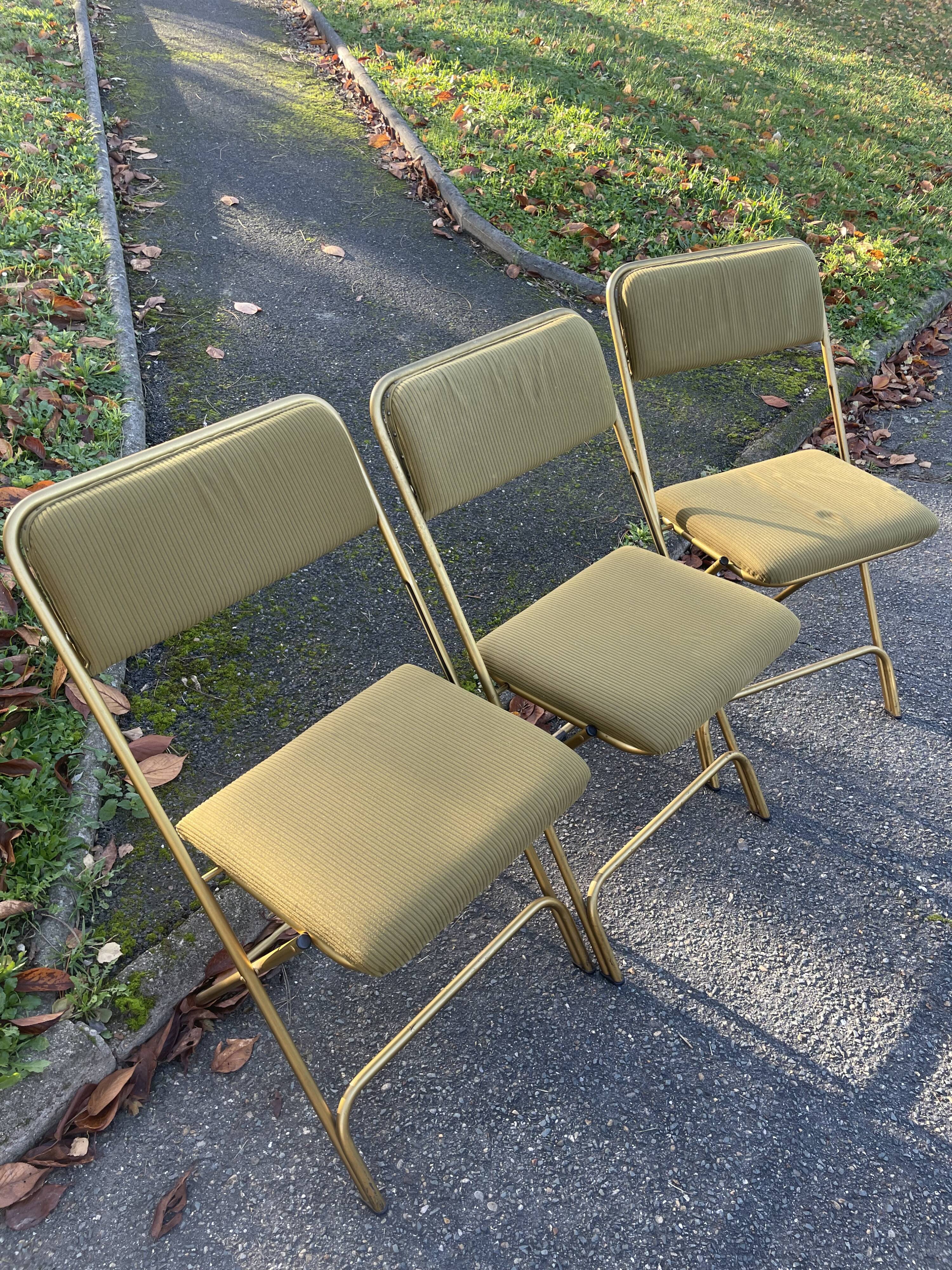 Trio of Lafuma Chantazur folding chairs