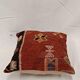 Housse de coussin kilim antique en terracotta et noir, 45x45 cm, housse de coussin tribal