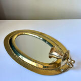 Vintage  Brass Wall mirrored Candle Sconce