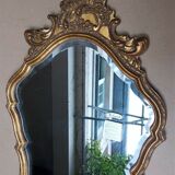 Golden wall mirror with gold leaf Deknudt - beveled ice - Louis XV style
