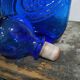 XXL cobalt blue bottle with embossed bird