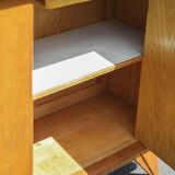 Buffet bois vintage, buffet 1 porte avec pieds compas, meuble de rangement, petit bahut